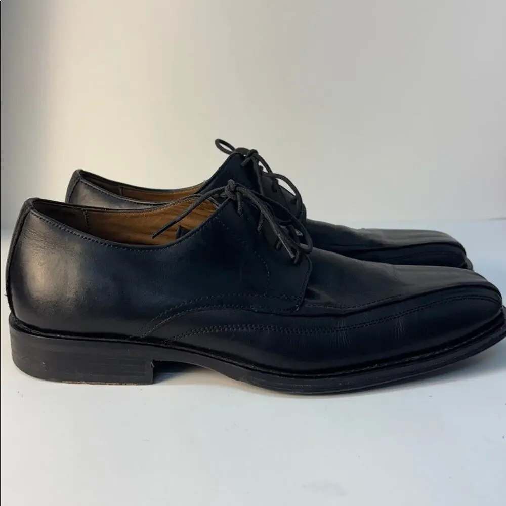 Johnston & Murphy Harding Panel Bicycle Toe Oxford Mens Dress Shoes Black 8.5M